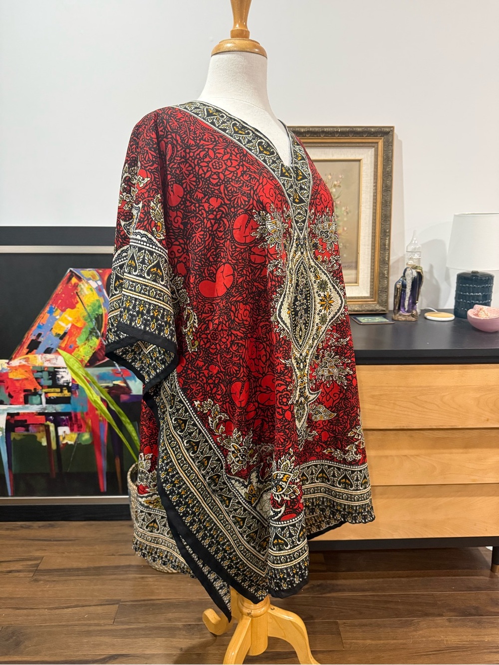 Red Mini Kaftan - Picture 3 of 8